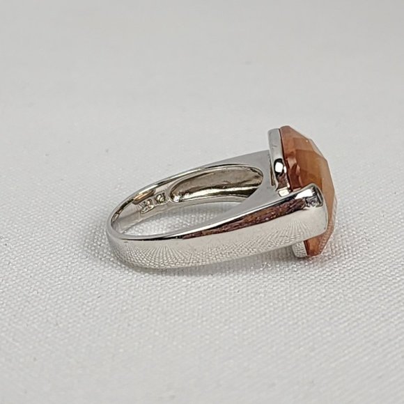 925 Sterling Silver Faceted Gem Stone Ring - Picture 5 of 7